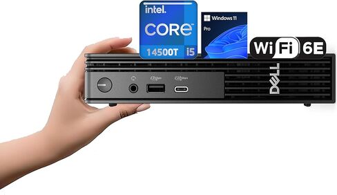 كمبيوتر Dell Pro Micro QCM1250 Business Mini، الجيل الرابع عشر Intel Core i5-14500T (14 نواة)، 32 جيجابايت DDR5، 2 تيرابايت PCIe SSD، سطح مكتب فائق الصغر، دعم شاشة 4K مزدوجة، USB-C، لوحة مفاتيح وماوس سلكي، Windows 11 Pro in Kuwait
