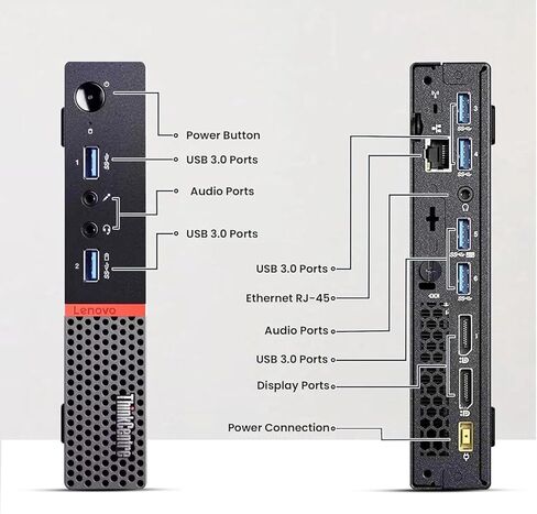Lenovo ThinkCentre Tiny Desktop Computer PC - Intel Core i3-6300T 6th Gen. Processor - 16GB DDR4 Ram - 256GB SSD - Built-in WiFi - Keyboard & Mouse - Windows 11 Pro - Mini PC (Renewed) in Kuwait