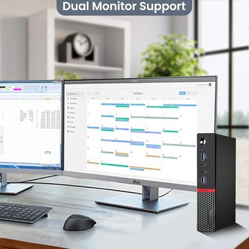 Lenovo ThinkCentre Tiny Desktop Computer PC - Intel Core i3-6300T 6th Gen. Processor - 16GB DDR4 Ram - 256GB SSD - Built-in WiFi - Keyboard & Mouse - Windows 11 Pro - Mini PC (Renewed) in Kuwait