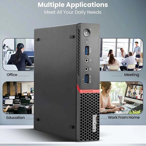 Lenovo ThinkCentre Tiny Desktop Computer PC - Intel Core i3-6300T 6th Gen. Processor - 16GB DDR4 Ram - 256GB SSD - Built-in WiFi - Keyboard & Mouse - Windows 11 Pro - Mini PC (Renewed) in Kuwait