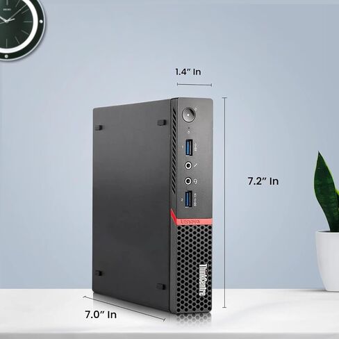 Lenovo ThinkCentre Tiny Desktop Computer PC - Intel Core i3-6300T 6th Gen. Processor - 16GB DDR4 Ram - 256GB SSD - Built-in WiFi - Keyboard & Mouse - Windows 11 Pro - Mini PC (Renewed) in Kuwait