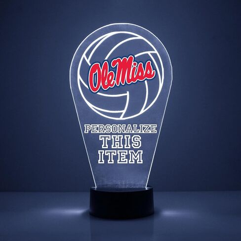 Custom Gonzaga University (GU) Zags Bulldogs Volleyball LED Sign Night Light Lamp with Remote, Personalized Name, Text, Officially Licensed from the CLC by Mirror Magic Gifts, Made in the USA in Saudi Arabia