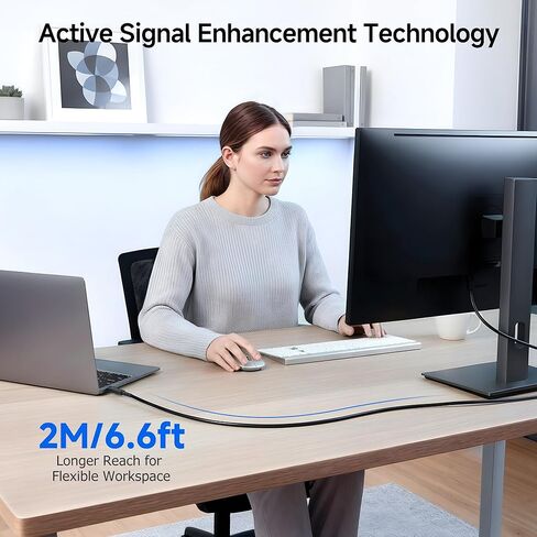 Cable Matters [Intel Certified] 80Gbps Active Thunderbolt 5 Cable - 6.6ft / 2m, Supports up to 120Gbps Bandwidth Boost, 240W Charging, 8K Video, Compatible with Thunderbolt 4/3, USB4, and USB-C in Saudi Arabia