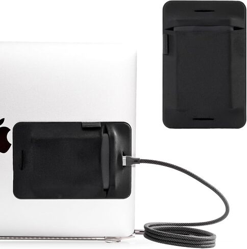 Adhesive Portable Hard Drive Sleeve & Carrying Case for Laptop External SSD Solid State Drive 2 Pack, Reusable Stick-On Storage Pouch with Secure Flap & Cable Hole, 5.12x3.3x0.11 Inches (Black+Black) in Saudi Arabia