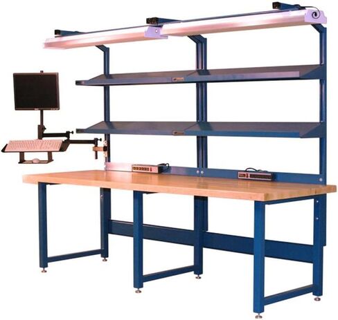 4-FMA-Key-M ذراع شاشة مسطحة مع لوحة مفاتيح وصينية ماوس لطاولة العمل، ذراع متأرجح 1 × 10 بوصة، فولاذ قياس 18، بيج in Kuwait