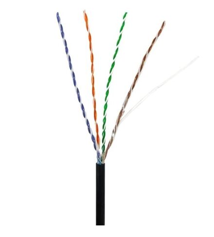 0E-CAT5DB1BK CAT5e كابل الدفن المباشر، 24AWG 4-Pair UTP، 1000 قدم، أسود، نحاس عاري صلب، 300 فولت تيار متردد in Kuwait