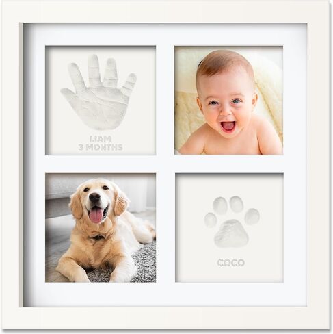 Baby Hand and Footprint Kit - Baby Footprint Kit, Baby Girl Gifts, Baby Boy Gifts, Baby Registry Search, Baby Hand & Footprint Makers, Newborn Baby Handprint Footprint Keepsake Frame (Alpine White) in Saudi Arabia