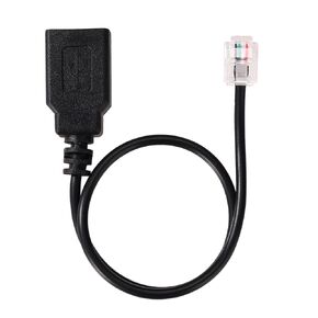كابل محول RJ11 إلى USB، 30 سم/11.8 بوصة RJ11 6P4C ذكر إلى موصل كابل USB أنثى للاتصالات الهاتفية وأجهزة مودم الفاكس (أسود) in Saudi Arabia