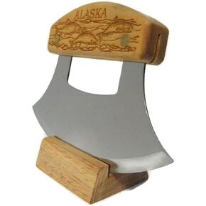 إنوبيات الإسكيمو بيرش ألاسكا أدوات المائدة أولو سكين سمك السلمون المدرسية in Kuwait