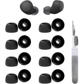 8 أزواج من وسادات الأذن البديلة من السيليكون المتوافقة مع جهاز Sony WI C100، تناسب الحافظة، مع مجموعة تنظيف 3 في 1، XS in Kuwait