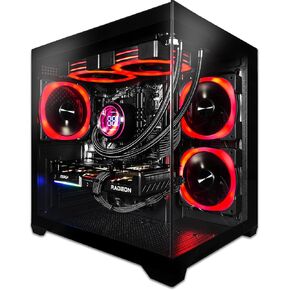 حزمة كمبيوتر SAAV CORE للألعاب مسبقة الصنع، سطح المكتب AMD Ryzen 7 5800X Radeon RX 9060 XT 8GB GDDR6 شاشة منحنية 27 بوصة 16GB DDR4 512GB NVMe WiFi 6 Windows 11 AIO كمبيوتر مبرد سائل كمبيوتر ألعاب أسود in Kuwait