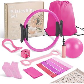 Home Pilates Essentials Kit – Home Pilates Equipment Kit with a 14-inch Pilates Ring and 9.8-inch Pilates Ball,4 Resistance Bands for Beginners—Train Muscles, Flexibility & Core Strength at Home in Saudi Arabia