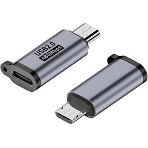 2 قطعة محول أنثى من النوع C إلى Micro USpB ذكر 5 فولت 2 أمبير من النوع C أنثى إلى محول Micro USpB/Mini USBB بسرعة 480 ميجابت في الثانية للهاتف/الكمبيوتر اللوحي/الكمبيوتر لاستبدال OEM جديد 2026 عالي لمكونات إلكترونية موثوقة in Kuwait