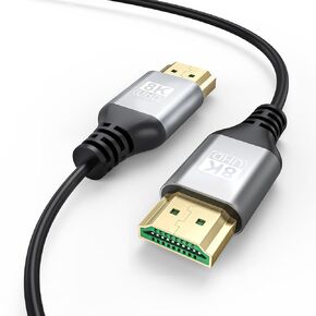 كابلات HDMI رفيعة 8K بطول 6 أقدام و5 حزم، وسرعة فائقة تبلغ 48 جيجابت في الثانية، وسلك HDMI 2.1 يدعم VRR وALLM وeARC وHDCP2.3 وDolby Atmos & DTS:X وHDR10+ للتلفزيون والشاشة والكمبيوتر والكمبيوتر المحمول وجهاز العرض وPS5 وXbox in Kuwait