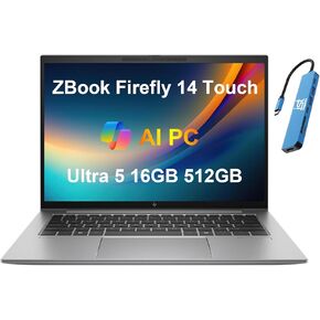 محطة عمل محمولة HP ZBook Firefly G11 (شاشة لمس FHD+ مقاس 14 بوصة، Intel 14-Core Ultra 5 125H، 64 جيجابايت DDR5، 2 تيرابايت SSD) بإضاءة خلفية، بصمة الإصبع، كاميرا ويب IR 5 ميجابكسل، 2 x Thunderbolt 4، IST Hub، Win 11 Pro، كمبيوتر AI in Kuwait