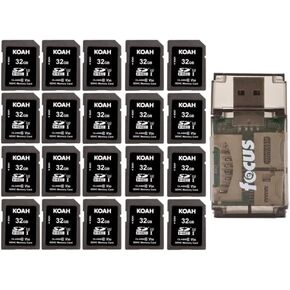Koah 32GB SDHC Memory Card Class10 U3 V30 UHS-I High-Speed Storage 20-Pack in Saudi Arabia