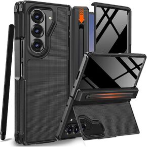 NINKI for Samsung Galaxy Z Fold 5 Case with S Pen Holder & Stylus and Invisible Kickstand,Built in Privacy Screen Protector and Hinge Phone Cover for Samsung Z Fold 5 Case with Slim S Pen Slot – Black in Kuwait