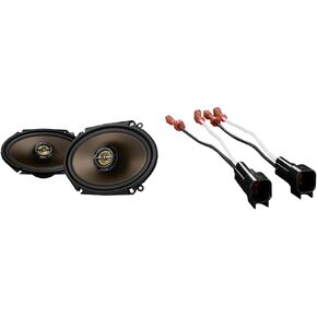 PIONEER TS-A683FH 6" x 8" 370W 2-Way Full Range Car Speakers and Metra 72-5600 Ford Speaker Harness Adapters, Gold Color in Kuwait