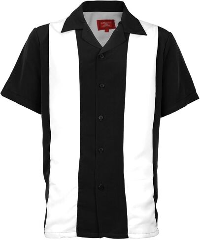 قميص ماكسيموس ريترو تشارلي شين الرجالي ذو اللونين من Guayabera Bowling فستان كاجوال رمادي داكن/أسود in Kuwait