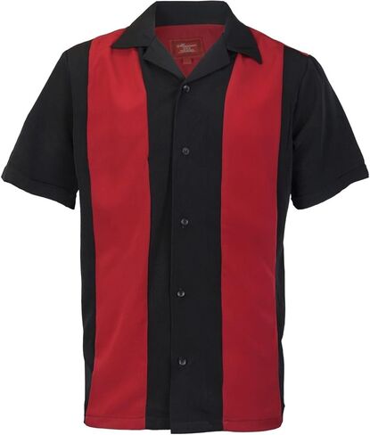 قميص ماكسيموس ريترو تشارلي شين الرجالي ذو اللونين من Guayabera Bowling فستان كاجوال رمادي داكن/أسود in Kuwait