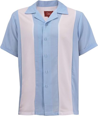قميص ماكسيموس ريترو تشارلي شين الرجالي ذو اللونين من Guayabera Bowling فستان كاجوال رمادي داكن/أسود in Kuwait