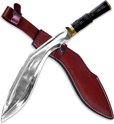 سكين D2 Kukri مصنوع يدويًا - شفرة ثابتة 17 بوصة منجل تانغ كامل للبقاء على قيد الحياة، أعمال الفناء، البستنة، التخييم، المشي لمسافات طويلة، وأنشطة Bushcraft الخارجية in Saudi Arabia