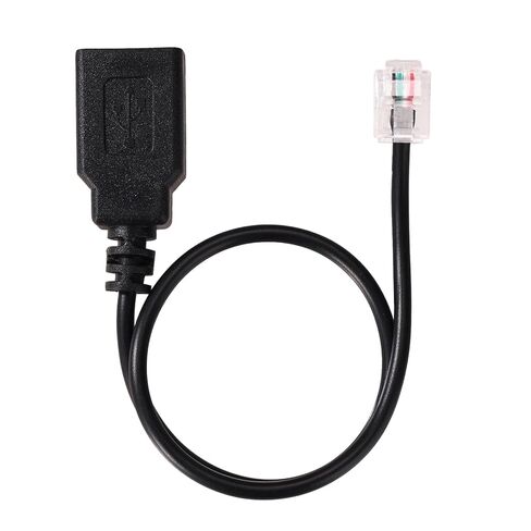كابل محول RJ11 إلى USB، 30 سم/11.8 بوصة RJ11 6P4C ذكر إلى موصل كابل USB أنثى للاتصالات الهاتفية وأجهزة مودم الفاكس (أسود) in Saudi Arabia