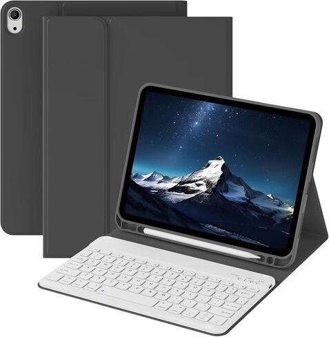 حافظة لوحة مفاتيح لجهاز iPad (A16) الجيل الحادي عشر 11 بوصة 2025، iPad الجيل العاشر 10.9 بوصة 2022 مع حامل أقلام، لوحة مفاتيح بلوتوث لاسلكية قابلة للفصل، غطاء حامل قابل للطي، وردي in Kuwait