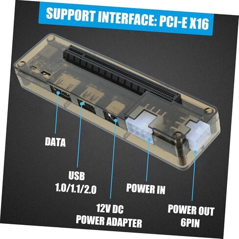Gadpiparty External Laptop Graphics Card for Easy Graphics Expansion Supports -e Interface Power Output Compatible Multiple Systems Random Style in Saudi Arabia