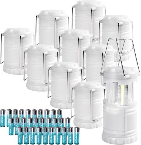 KUNHE LED 20 حزمة من فوانيس التخييم المتوهجة في الظلام تعمل بالبطارية (تتضمن 60 بطارية قلوية AA) 350 لومن IPX4 فوانيس مقاومة للماء لانقطاع التيار الكهربائي وعواصف الإعصار في حالات الطوارئ in Kuwait