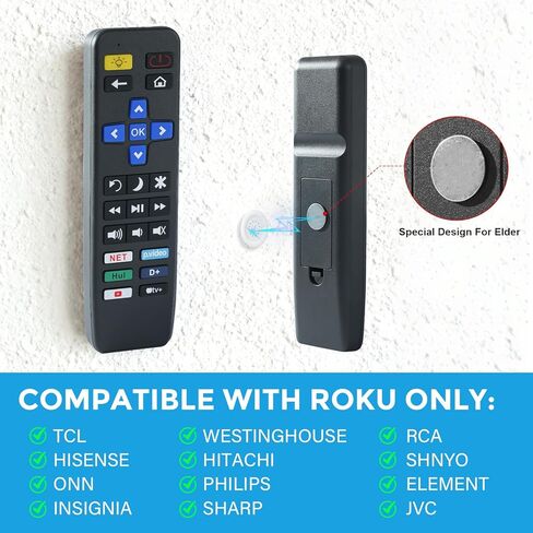 استبدال جهاز التحكم عن بعد للتلفزيون ذو الزر الكبير لجميع أجهزة تلفزيون Roku فقط، بسيط وسهل الاستخدام in Kuwait