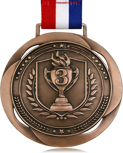 First Place Medal, Large Medal - 3.34Inch Wide - GOlympic Style Winner Medals Gold & Stripes Neck Ribbon - Perfect for Any Competition, Coaches, Students, Athletes and Academics in Saudi Arabia