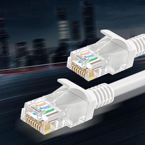 كابل شبكة إيثرنت TEHAUX Cat5e من الألومنيوم المطلي بالنحاس بطول 50 متر سلك توصيل راوتر LAN سلك تصحيح عالي الأداء لاستخدام الكمبيوتر وجهاز التوجيه in Kuwait