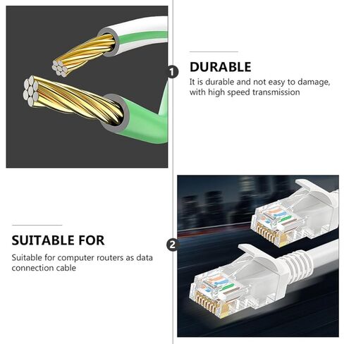 كابل شبكة إيثرنت TEHAUX Cat5e من الألومنيوم المطلي بالنحاس بطول 50 متر سلك توصيل راوتر LAN سلك تصحيح عالي الأداء لاستخدام الكمبيوتر وجهاز التوجيه in Kuwait