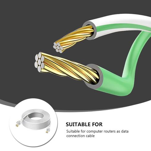 كابل شبكة إيثرنت TEHAUX Cat5e من الألومنيوم المطلي بالنحاس بطول 50 متر سلك توصيل راوتر LAN سلك تصحيح عالي الأداء لاستخدام الكمبيوتر وجهاز التوجيه in Kuwait