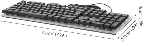 مجموعة لوحة مفاتيح الألعاب السلكية TEHAUX وماوس USB مع إضاءة خلفية LED ملونة وأغطية مفاتيح عائمة مريحة وتصميم مقاوم للانسكاب لأجهزة الكمبيوتر المحمول وأجهزة الكمبيوتر المكتبية باللون الأسود in Kuwait