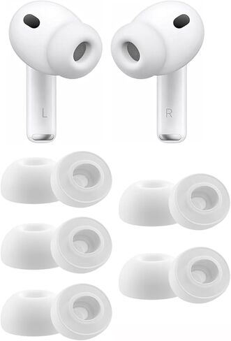 أطراف أذن متوافقة مع AirPods Pro 3 2025 الجيل الثالث، 5 أزواج مقاس XS من السيليكون أطراف أذن ناعمة متوافقة مع AirPods Pro 3 أبيض xs in Kuwait