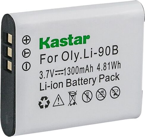 بطارية Kastar (عبوة واحدة) لأوليمبوس LI-90B، LI-92B، UC-90 تعمل مع كاميرات Olympus SH-1، SH-50 iHS، SH-60، SP-100، SP-100EE، Tough TG-1 iHS، Tough TG-2 iHS، Tough TG-3، XZ-2 iHS in Kuwait