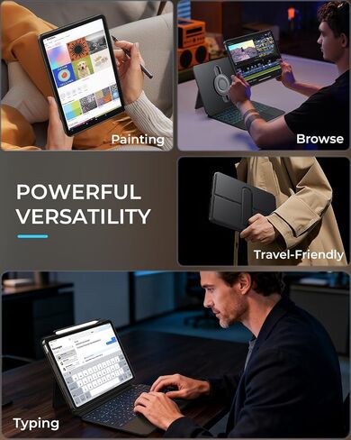 avakot Clear Magnetic Keyboard Case for iPad Pro 13 Inch M5/M4 2025/2024, 7-Color Backlit & Multi-Touch Trackpad, Detachable 360 Rotation & Up-Down Lift Protective Case w/Stand, Black in Saudi Arabia