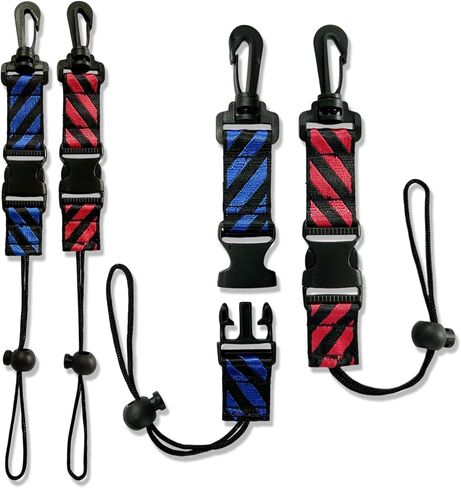 2 Pack Scuba Fin Holder & Mask Clip, Diving Flipper and Mask Keeper with Quick Release Buckle, stainless steel Snap Hook for Scuba Diving, Snorkeling, Fishing Gear Accessories (Red and Blue) in Saudi Arabia