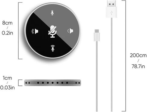 Conference Microphone USB Desktop Mic for Video Calls and Live Streaming, Portable Computer Microphone with Noise Reduction, Black Compact Design for Laptop and Online Meetings in Saudi Arabia