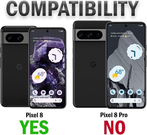 حافظة مع مشبك لهاتف Google Pixel 8، Nakedcellphone [نسيج شبكي] غطاء صلب نحيف مع حامل و[دوار/سقاطة] مجموعة حامل حزام الورك - أسود غير لامع in Kuwait