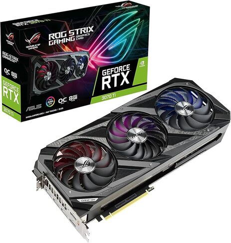 ASUS ROG Strix NVIDIA GeForce RTX 3070 Ti OC Edition Gaming Graphics Card (PCIe 4.0, 8GB GDDR6X, HDMI 2.1, DisplayPort 1.4a, Axial-tech Fan Design, 2.9-Slot, Super Alloy Power II, GPU Tweak II) in Saudi Arabia