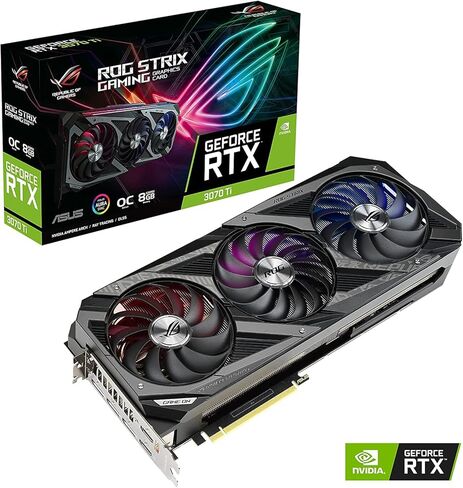 ASUS ROG Strix NVIDIA GeForce RTX 3070 Ti OC Edition Gaming Graphics Card (PCIe 4.0, 8GB GDDR6X, HDMI 2.1, DisplayPort 1.4a, Axial-tech Fan Design, 2.9-Slot, Super Alloy Power II, GPU Tweak II) in Saudi Arabia