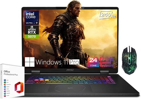 كمبيوتر محمول للألعاب MSI Crosshair 18 HX AI مقاس 18 بوصة، Intel Core Ultra 9 275HX (24 نواة)، NVIDIA RTX 5070 8 جيجابايت GDDR7 • ذاكرة الوصول العشوائي DDR5 سعة 32 جيجابايت • 1 تيرابايت SSD • شاشة QHD+ 240 هرتز، لوحة مفاتيح RGB، Win11 Pro، Seibosfy in Saudi Arabia