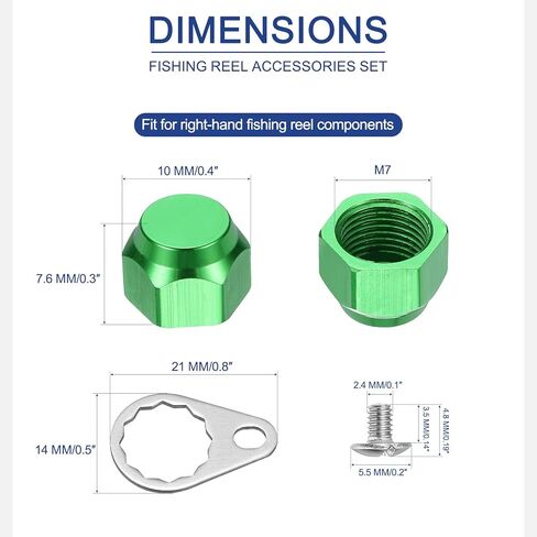 Fishing Reel Screw Nut Caps, Right Handle Knob Locking Plate Nut Replacement Parts in Saudi Arabia