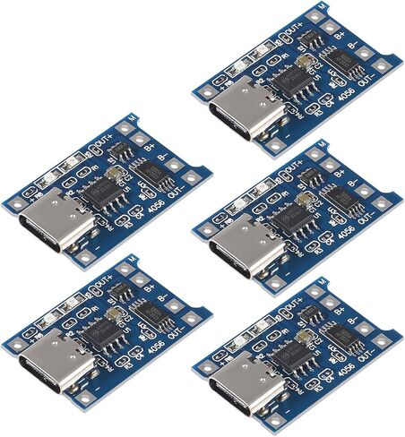 5pcs TP4056 Type-C USB 5V 1A Lithium Battery Charger Module Board with Dual Protection Functions for 18650 Batteries DIY Electronics Fast Reliable Safe Charging in Kuwait