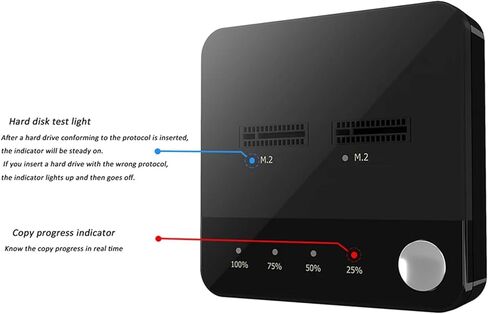 ناسخ Heayzoki NVMe SSD، سرعة 20 جيجابت في الثانية وفتحات مزدوجة، توافق عالمي، فتحة مريحة تعمل بمنفذ USB C، وظائف متعددة لاستنساخ نقل البيانات in Kuwait