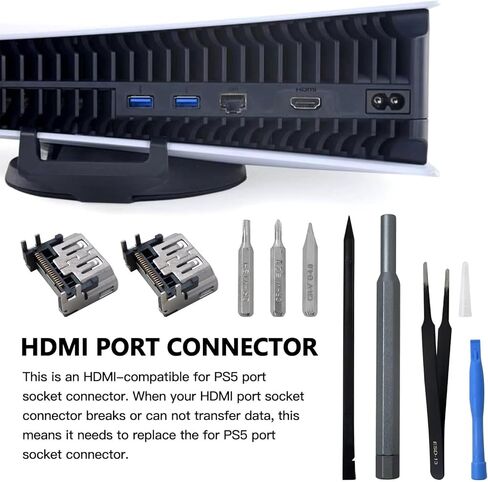 2 حزمة استبدال منفذ HDMI لسوني بلاي ستيشن 5 PS5 عرض مقبس واجهة جاك موصل طقم إصلاح، موصل منفذ HDMI in Saudi Arabia