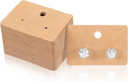 100 Pcs Earring Display Cards, 1.7inch Earring Cards for Selling Jewelry, Earring Card with Holes, Paper Earring Holder Card, Earring Packaging for Hanging Ear Studs Jewelry (White) in Saudi Arabia